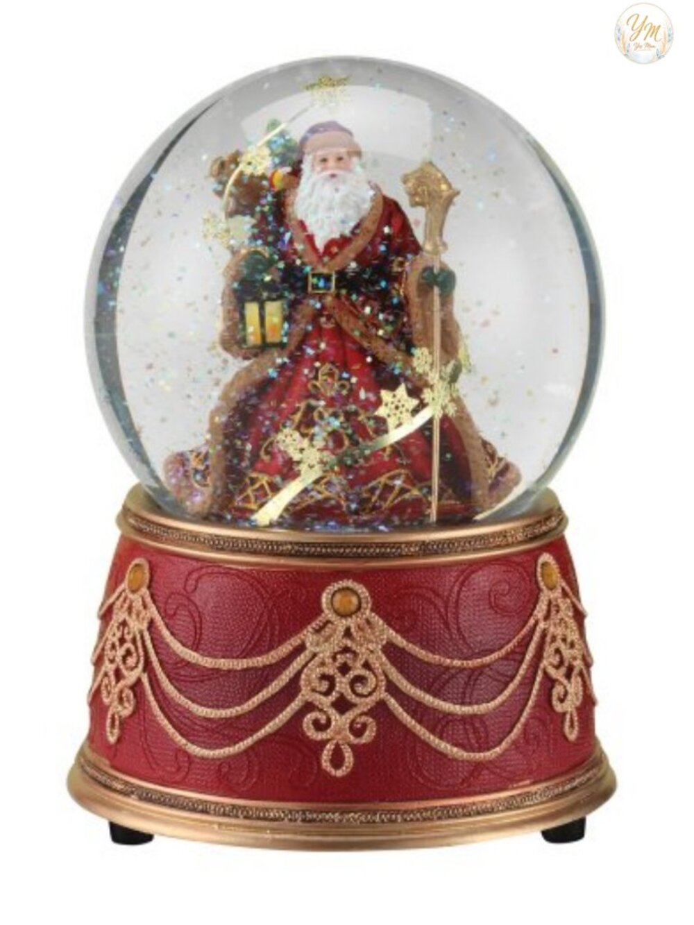 Musical Snow Globe Santa Snowflakes We Wish You Merry Christmas Decor